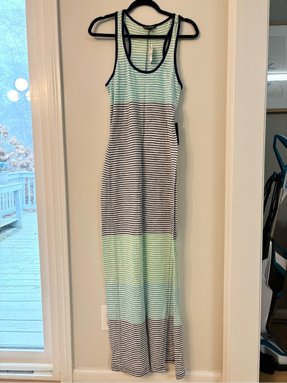 Express Striped Racerback Maxi Dress